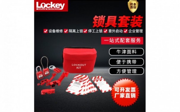 LG41工业安全挂锁_缆绳锁断路器锁_搭扣锁套装锁具组合包-- 洛科安全防护用品